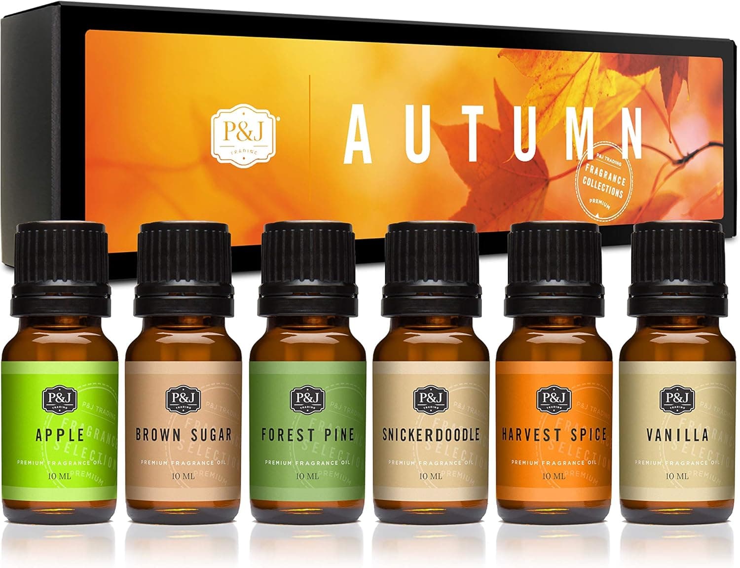 P&J Fragrance Oil Autumn Set - Brown Sugar, Apple, Harvest Spice, Vanilla and more