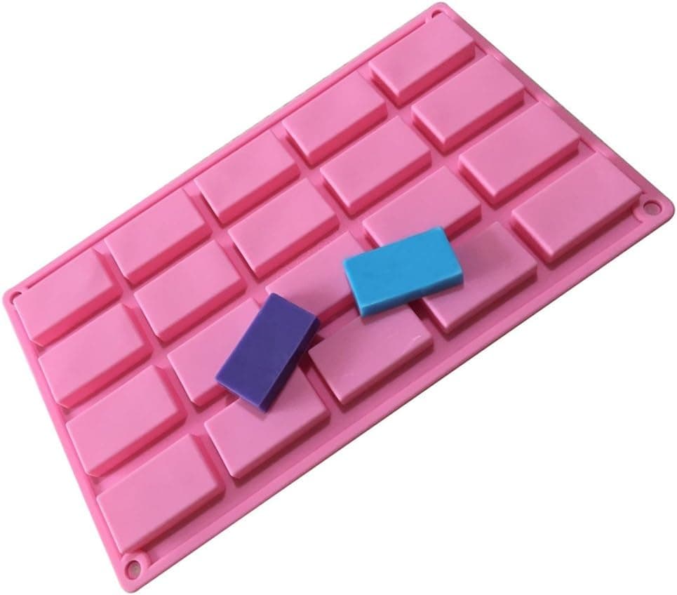 Allforhome 20 Cavities Rectangle Silicone Soap Molds Handmade Guest Sample
