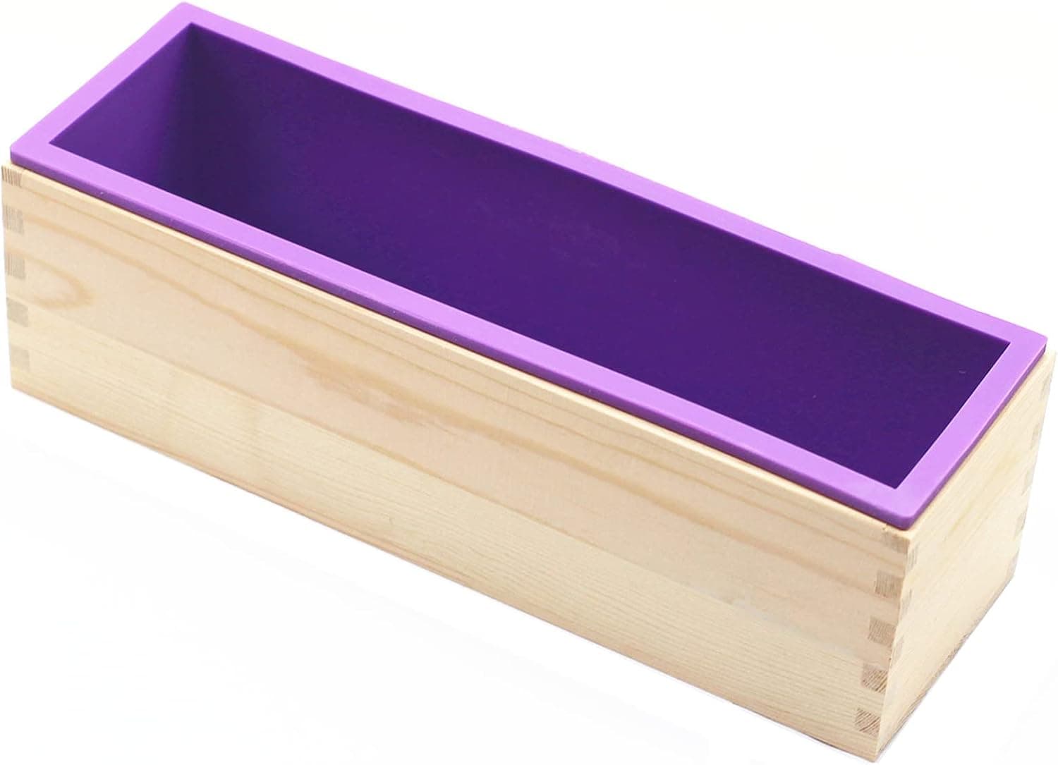 DD-life Flexible Rectangular Soap Silicone Loaf Mold Wood Box for 42oz Soap Making