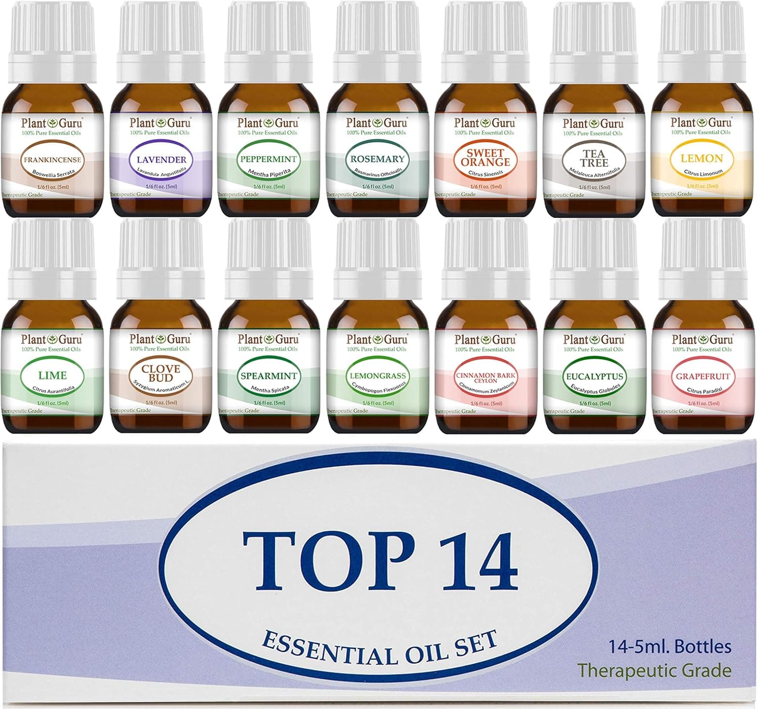 Essential Oil Set 14-5 ml Therapeutic Grade 100% Pure (Frankincense, Lavender, Peppermint and more)