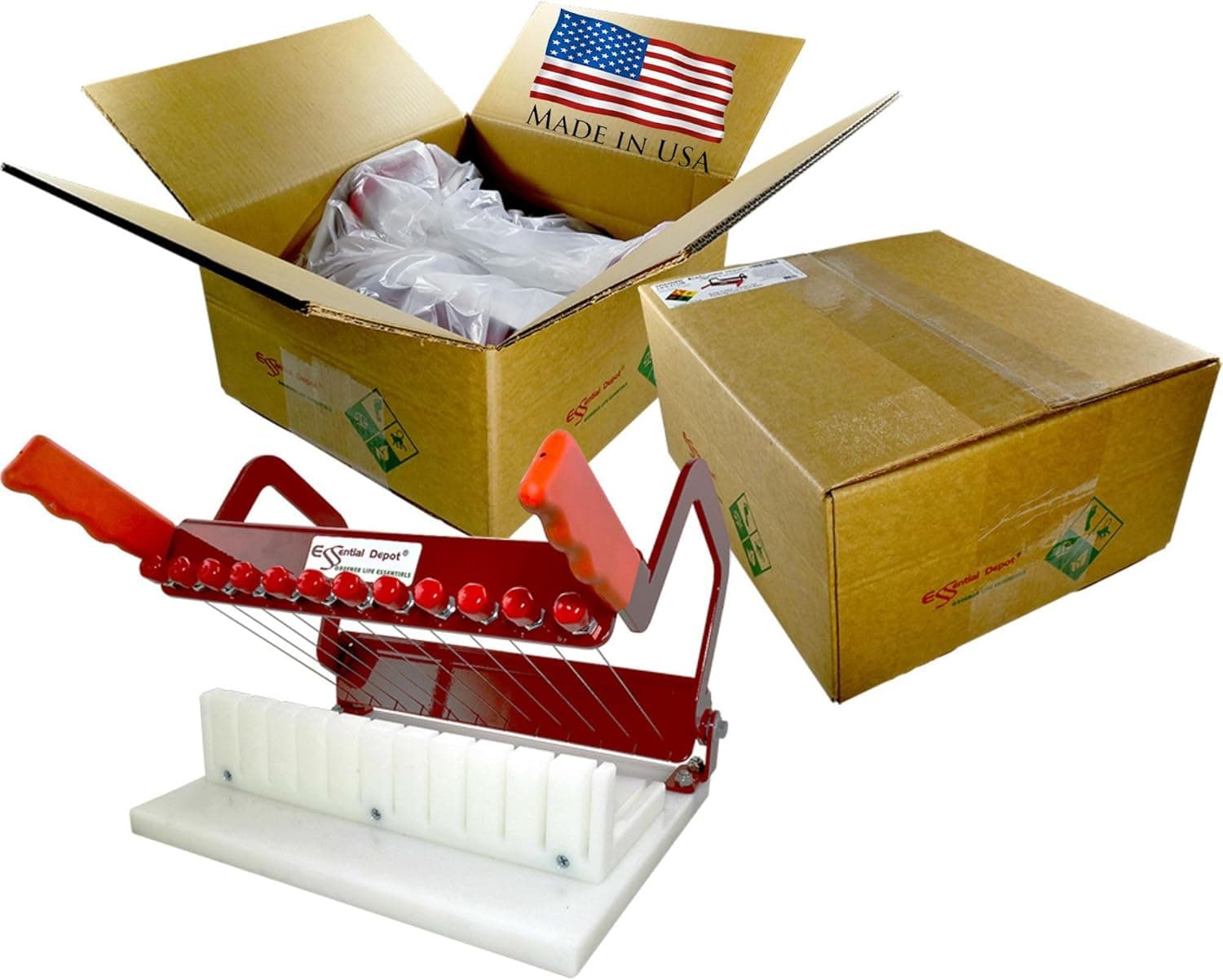 Essential Depot R.E.D. Soap Cutter - Long Loaf - Precisely and Accurately Cuts 1 Inch Bars - Made in the U.S.A.