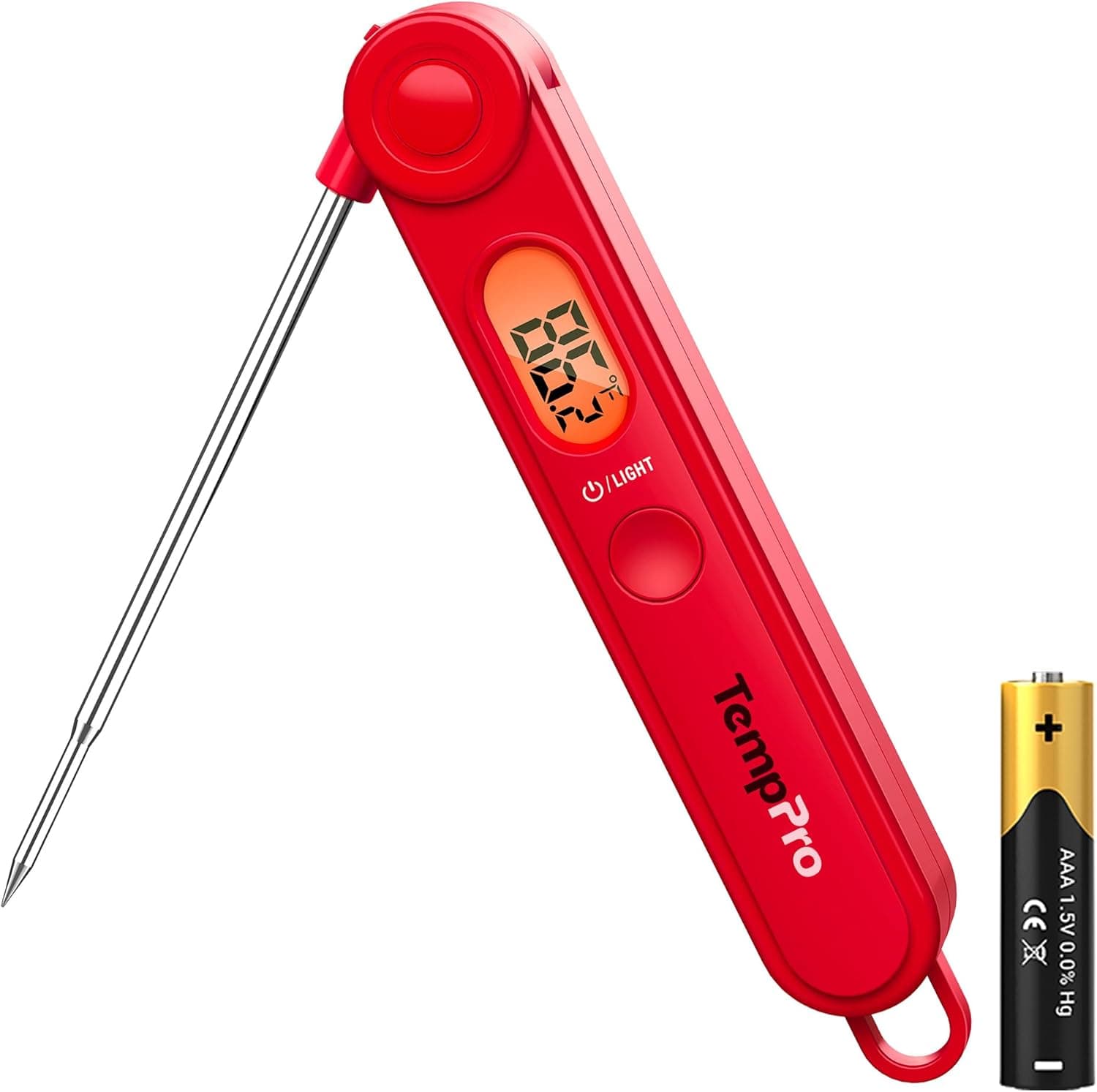 TempPro TP03B Digital Meat Thermometer for Cooking, Instant Read with Backlight
