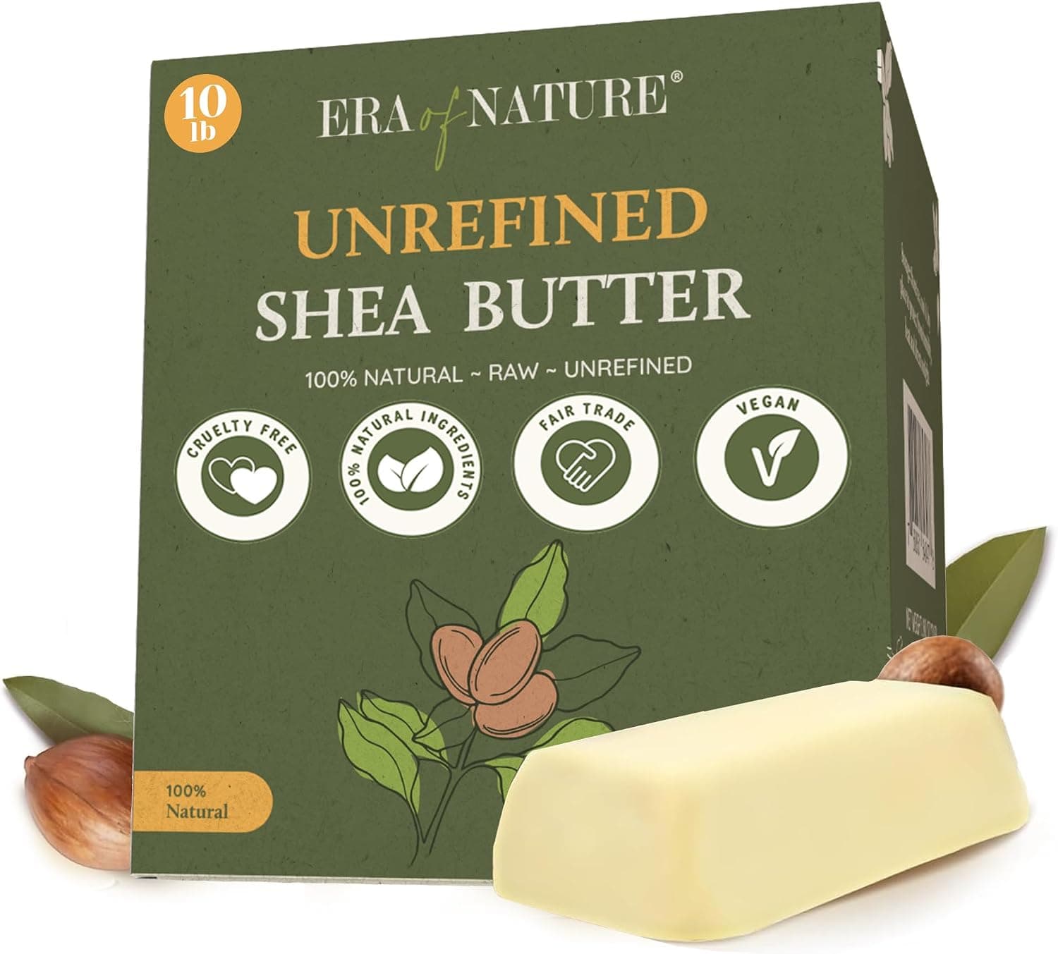 era of nature Organic Unrefined Raw Mango Body Butter Block 16 oz