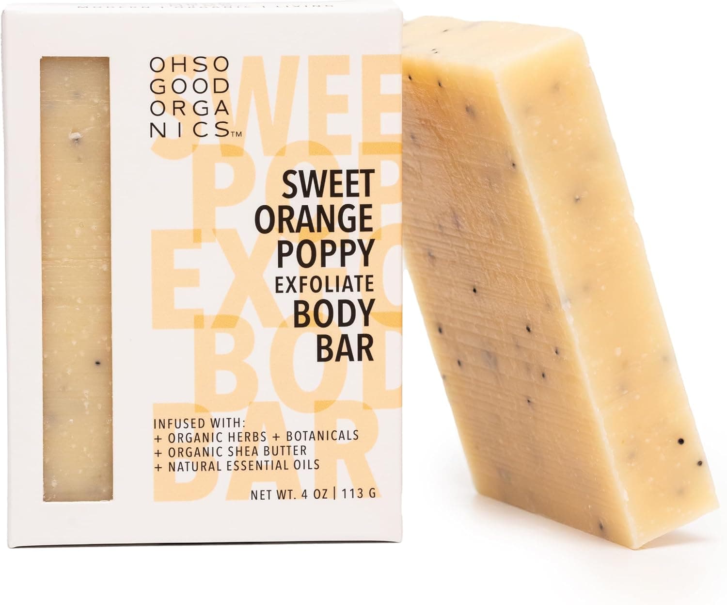 OH SO GOOD ORGANICS Natural Organic Soap Bar, Sweet Orange and Poppy, 4oz