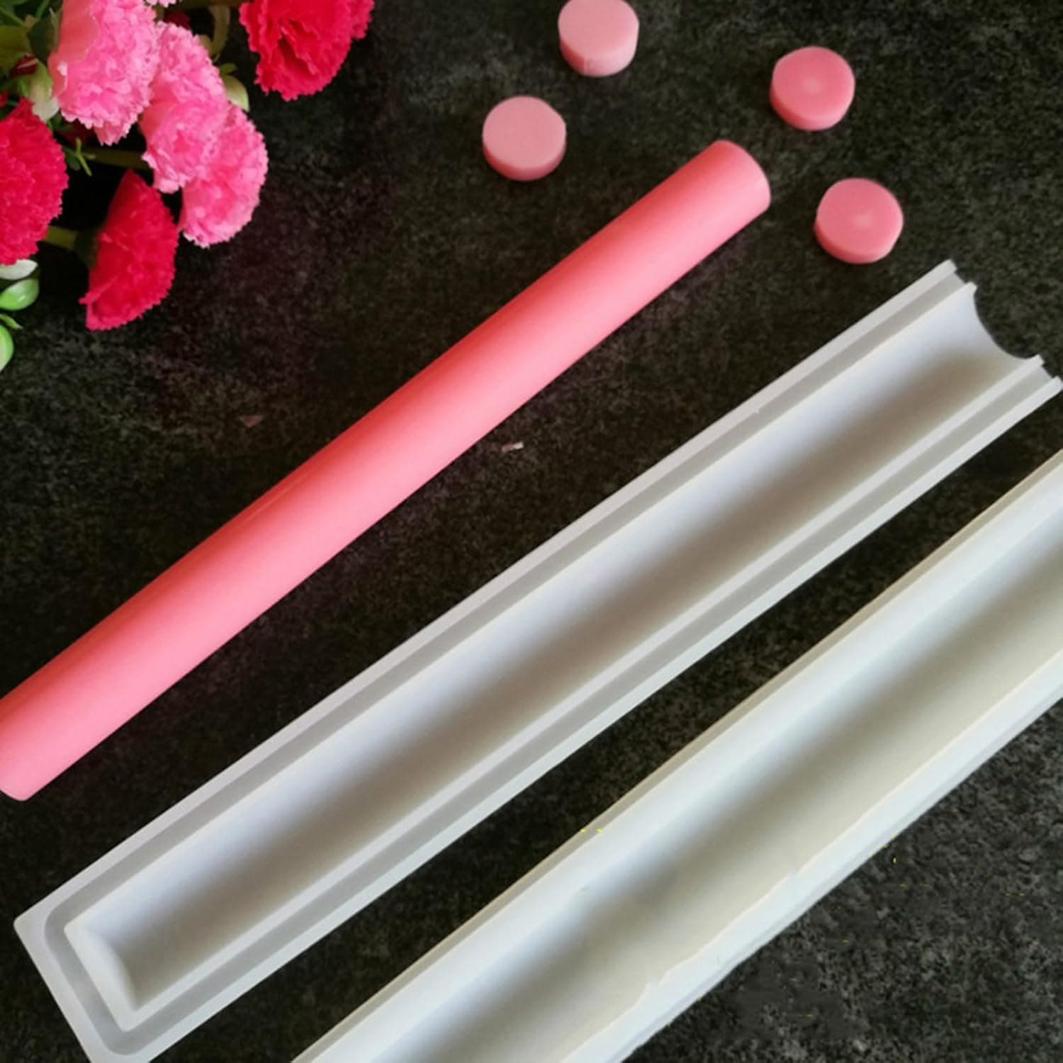EchoDone Round Tube Column Silicone Soap Candle Mold Embed Soap Making Supplies