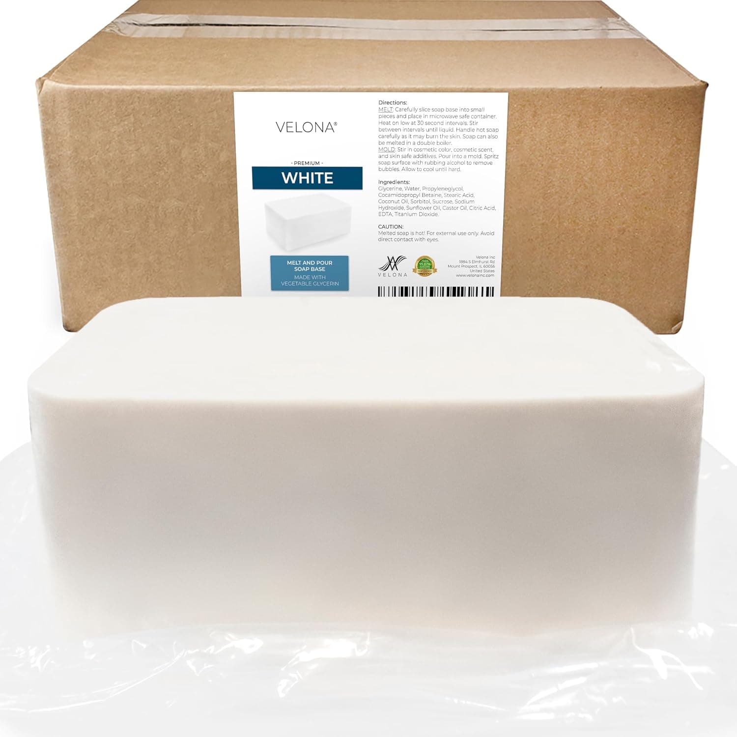 velona 25 LB White Melt and Pour Soap Base Bulk, SLS/SLES Free