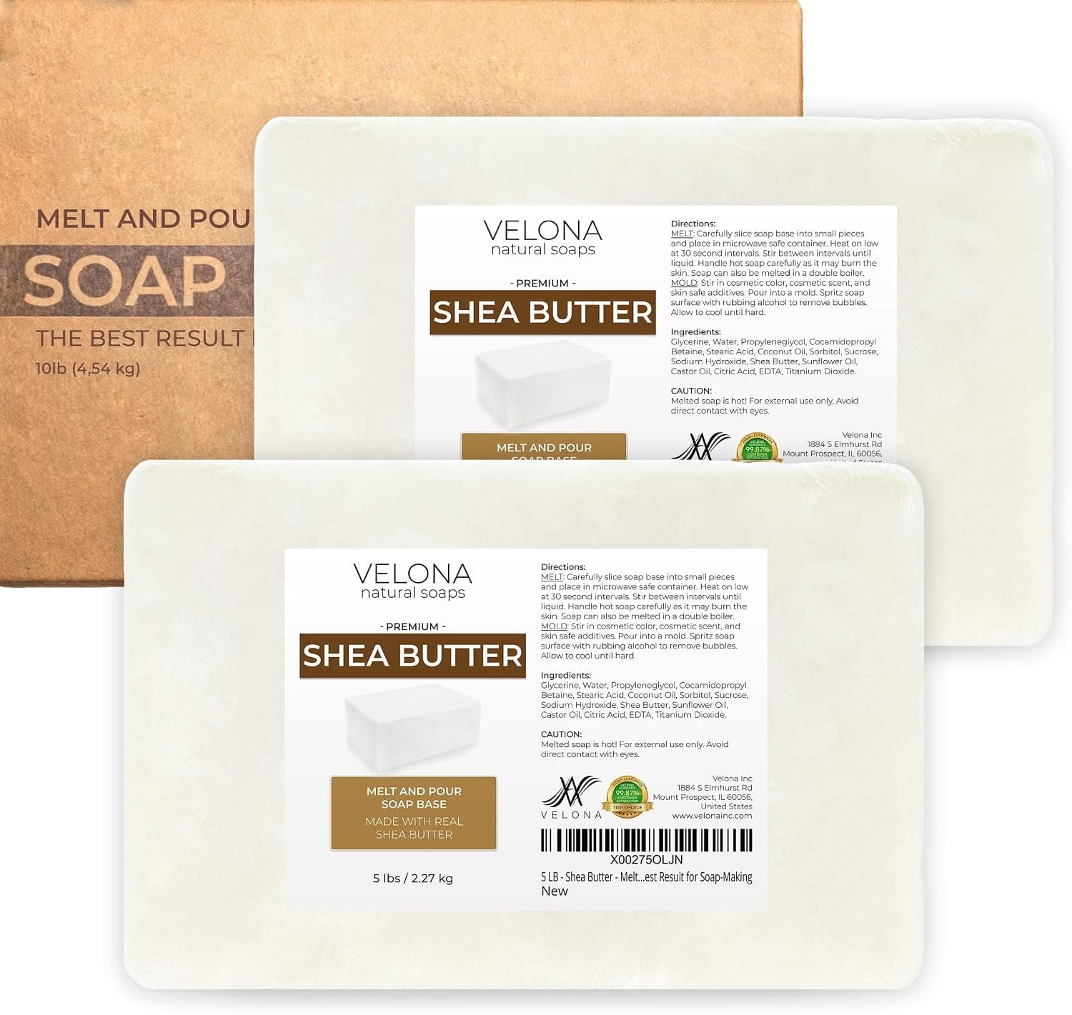 velona 10 LB Shea Butter Melt and Pour Soap Base, SLS/SLES Free