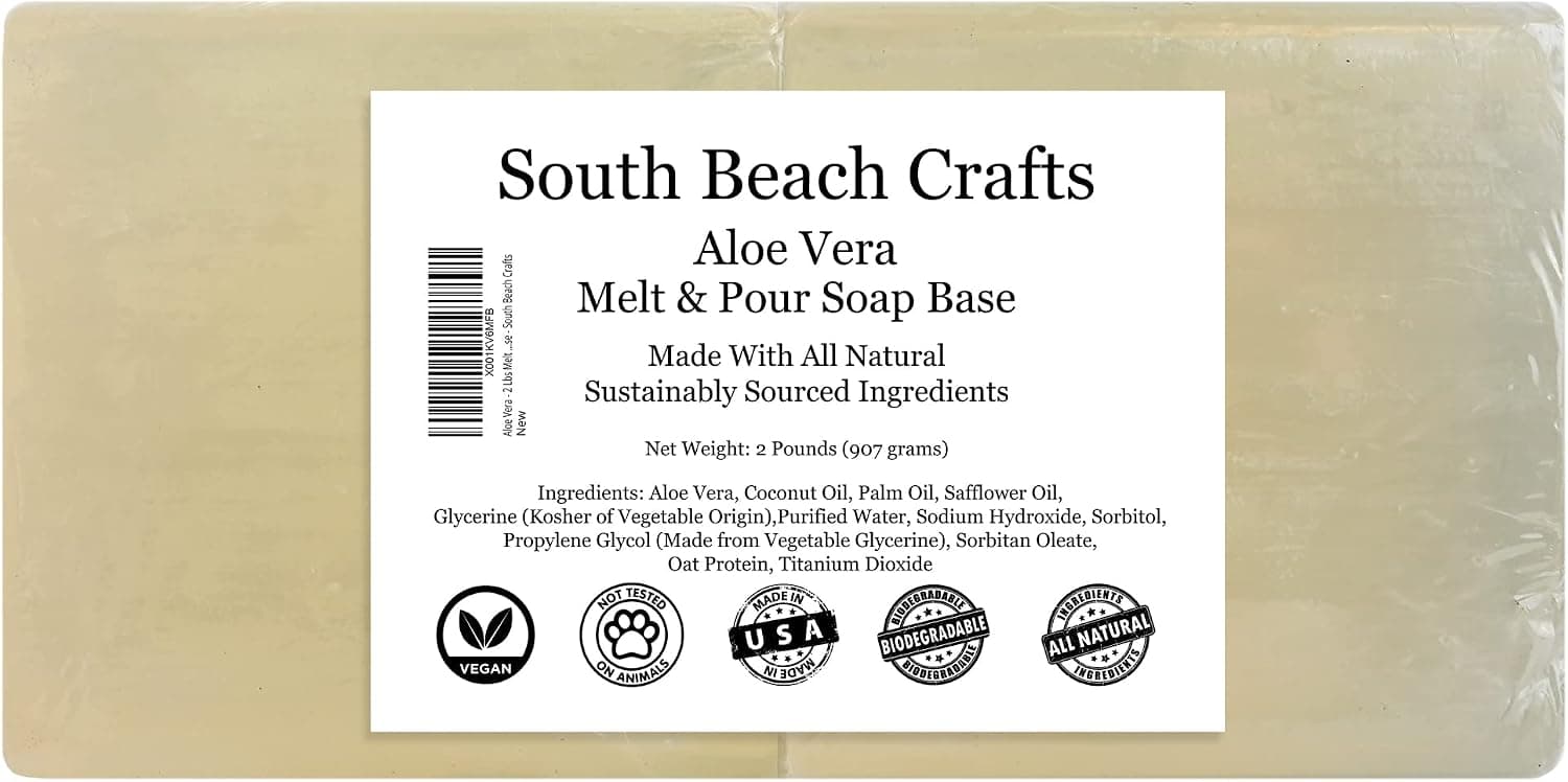 South Beach Crafts Aloe Vera - 2 Lbs Melt and Pour Soap Base
