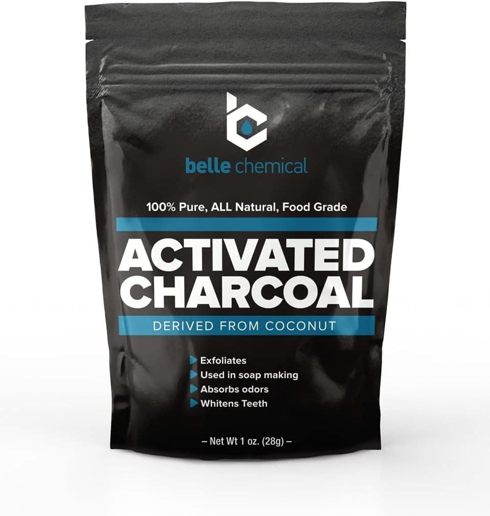 Organic Coconut Activated Charcoal Powder - Food Grade, Kosher - Teeth Whitening, Facial Scrub, Soap Making (1 Ounce)