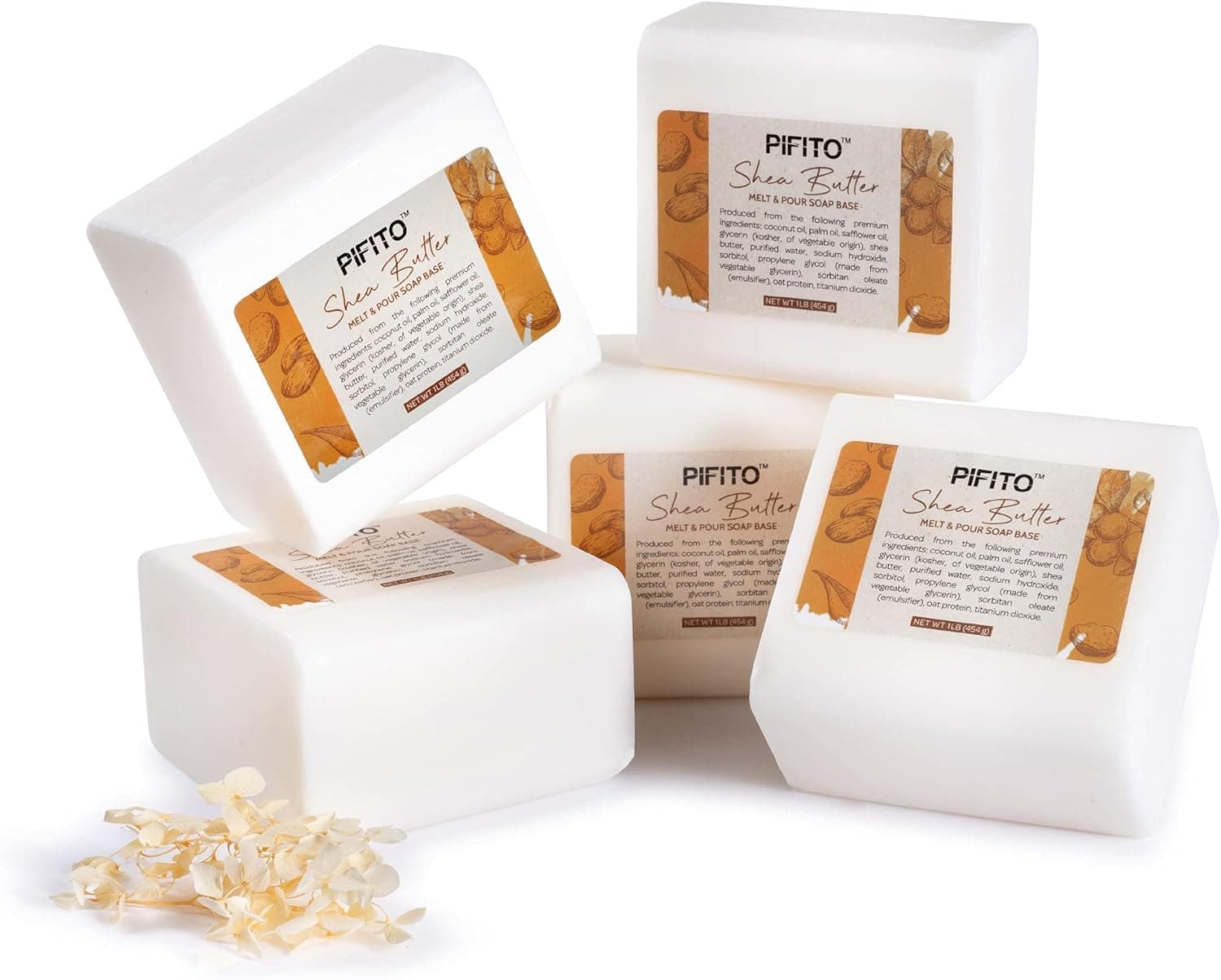 Pifito Shea Butter Melt and Pour Soap Base, 5 lb, 100% Natural Glycerin