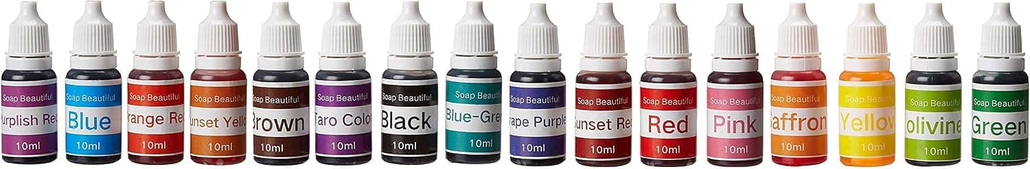 16 Colors Bath Bomb Soap Dye - 16 Liquid Colors for Soap Coloring - Gluten Free for Crafting/DIY Slime-Clay-Bath Bomb
