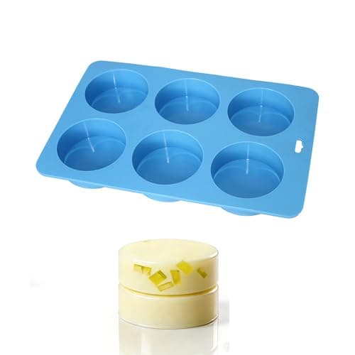 X-Haibei 3-Inch Big Round Silicone Mold for Bath Soap, Beard Soap, Lotion Bars, Candles | Cylinder Shape | Multi-Purpose DIY Craft Mold