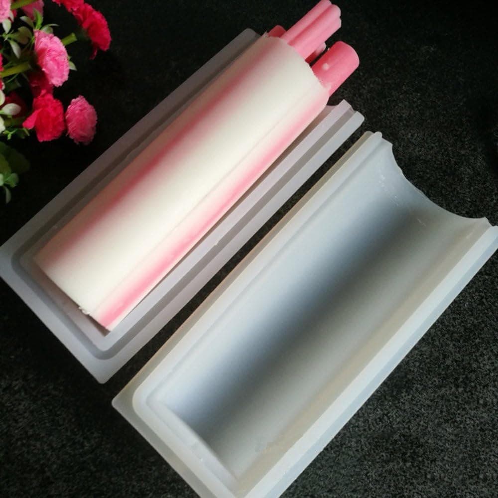 EchoDone Round Tube Soap Mold Column Silicone Embed Soap Making Supplies Tool 1000ML