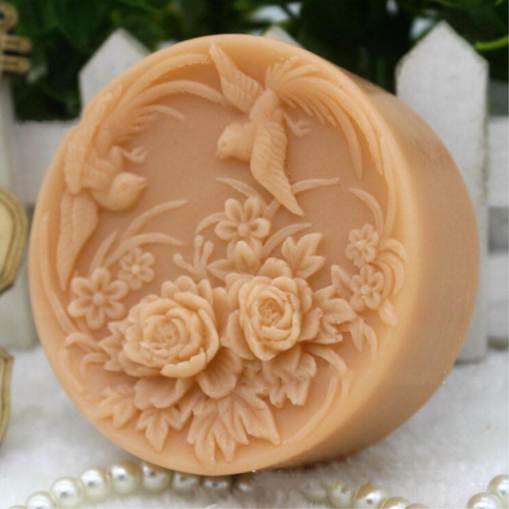 Grainrain Silicone Soap Mold Bird Flower Silicone Mold Crafted Handmade Soap Mold