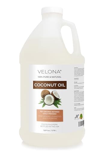 velona Coconut Oil 76 Degree - 1 Gallon / 128 fl oz, Cold Pressed, Refined