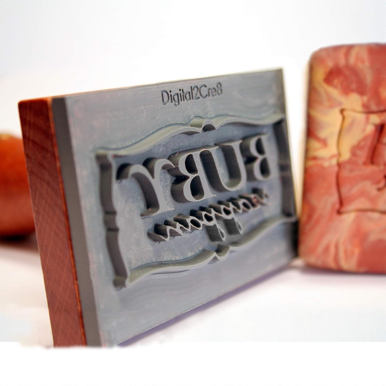 Digital2Cre8 Custom Acrylic Resin & Wood Rectangular Soap Stamp