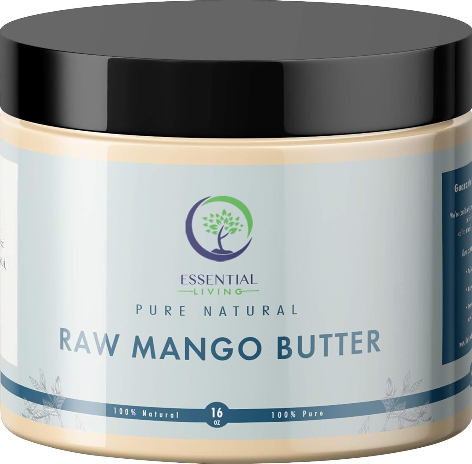 Essential Living Unrefined Mango Butter 16 oz Jar 100% Natural for Soap Making