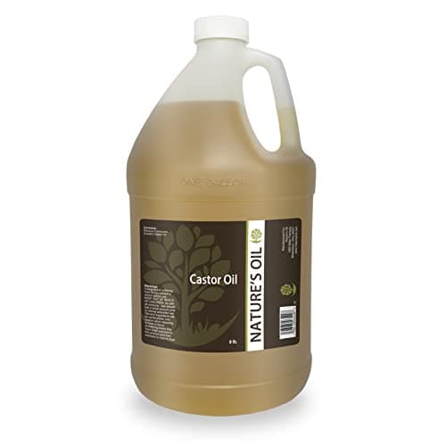 Nature's Oil Castor Oil - 1 Gallon (128 Fl Oz) 100% Pure Expeller Pressed, Hexane Free Natural Moisturizer for Hair Growth, Skin, Eyelashes, Eyebrows & Beard - Premium Carrier Oil for Massage