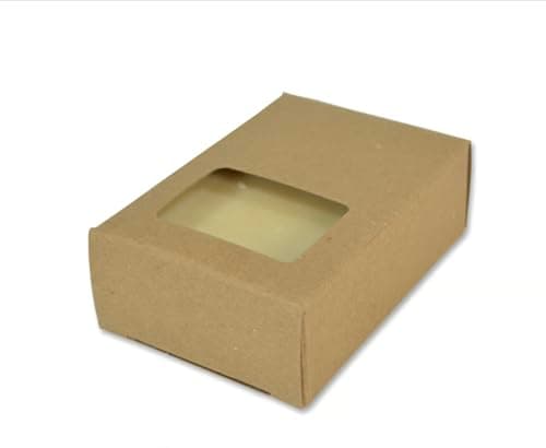 Crafter's Choice Rectangle Window Recyclable Kraft Soap Box for Homemade Soap Making and Packaging, Soap Making Supplies for DIY Projects, Made in USA! (Original, 50 Pack)