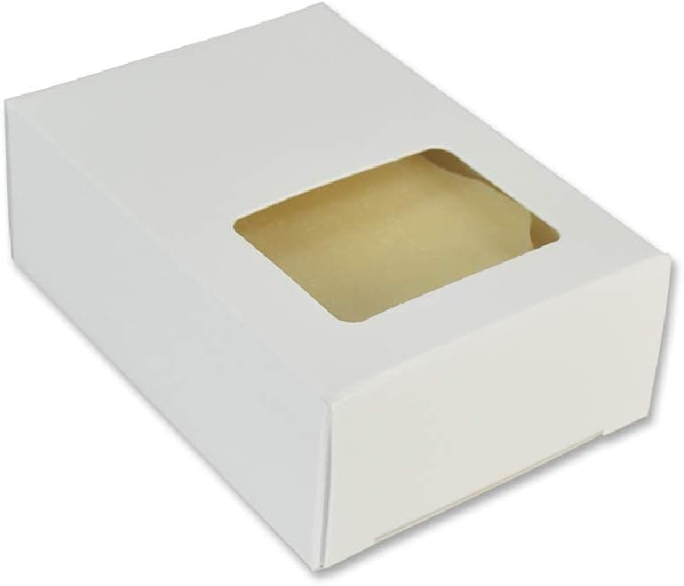 Crafter's Choice Rectangle Window Recyclable Kraft Soap Box for Homemade Soap Making and Packaging (White, 50 Pack)