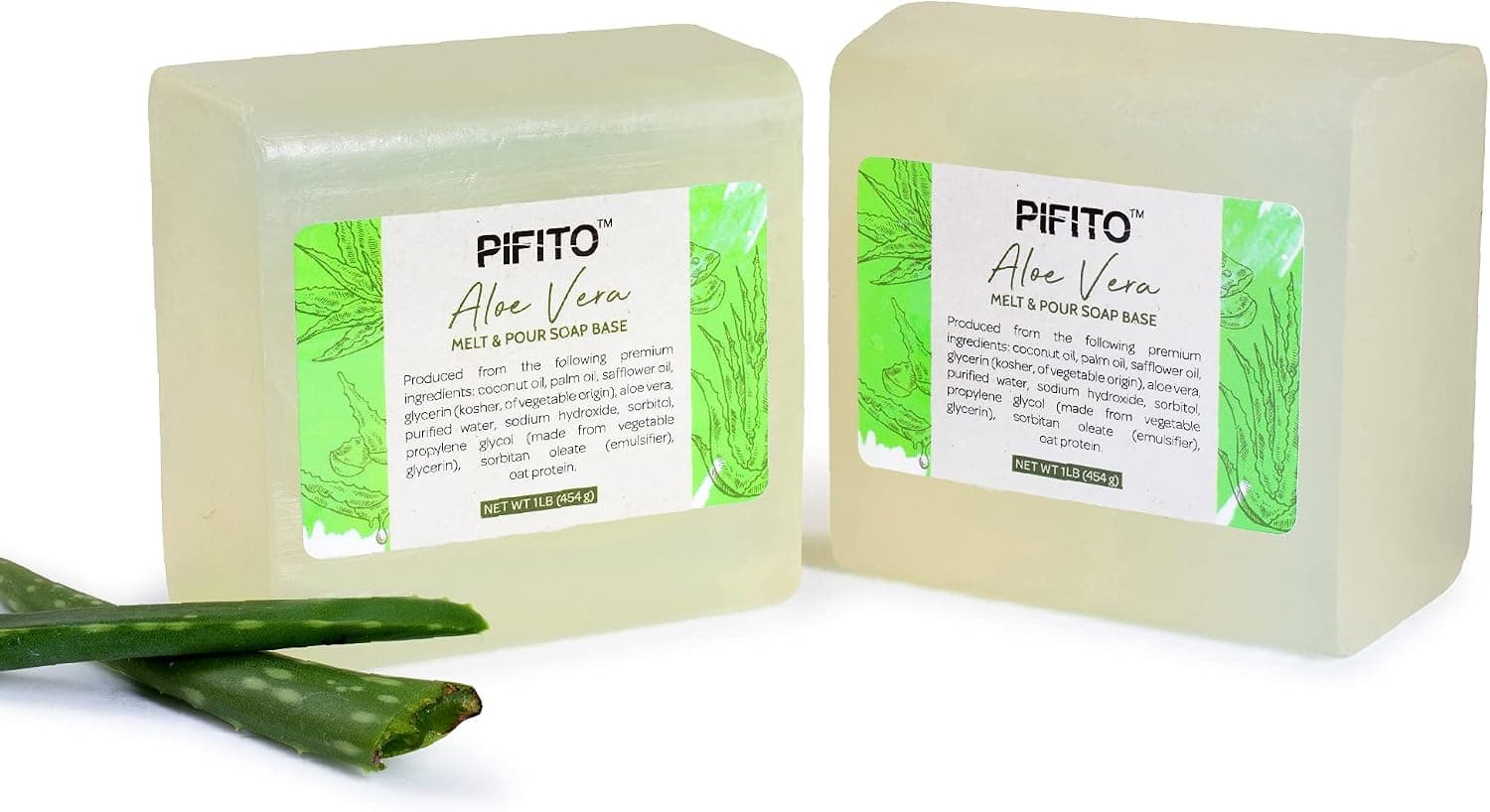 Pifito Aloe Vera Melt and Pour Soap Base (2 lb) Premium Natural Glycerin