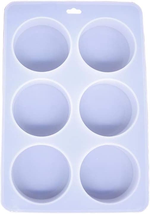 WONBUZ 1.5ounce Round Lotion Bar Soap Silicone Mold Circle Circular 6 Cavity 2 inch