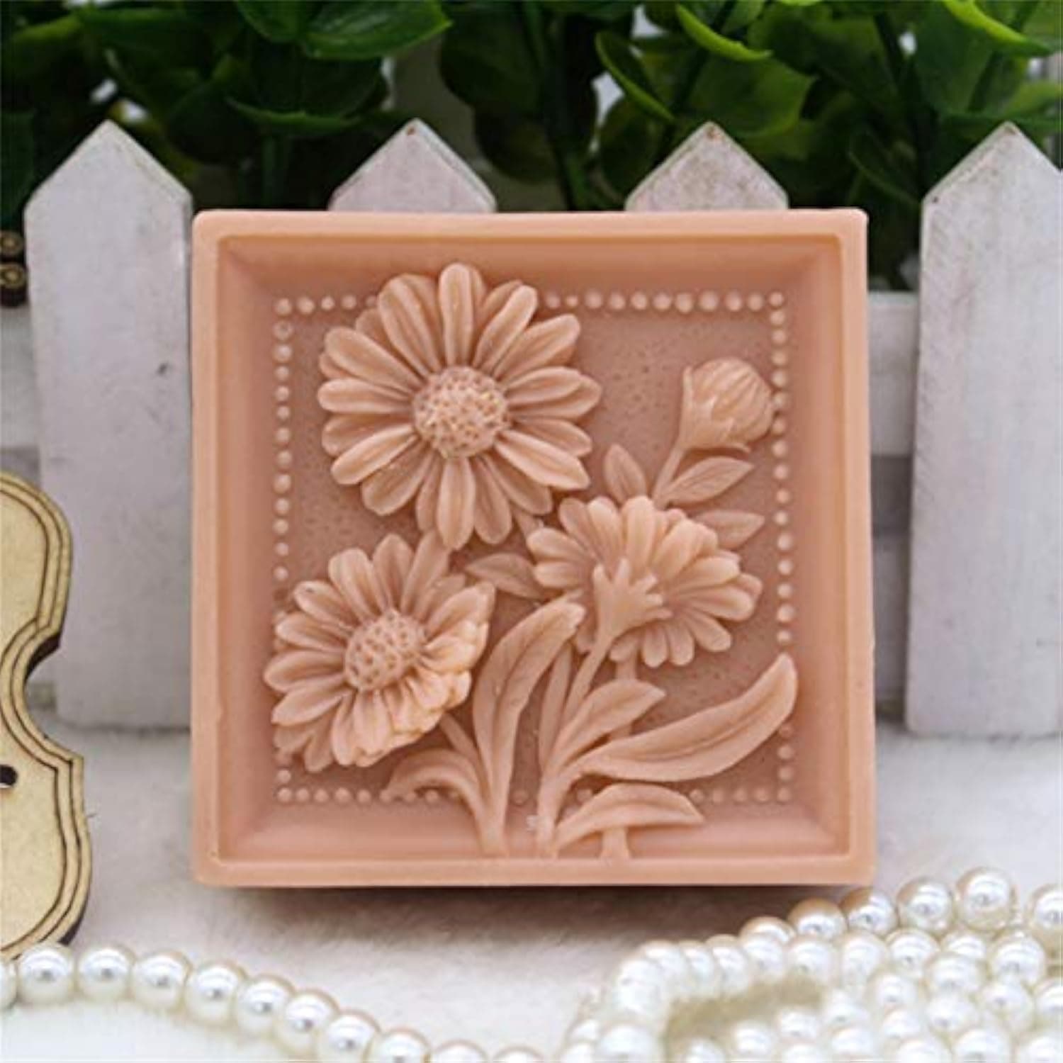 YSCEN Silicone Molds Daisy, Wild Flowers Soap Molds, Craft Art Silicone Soap Mold