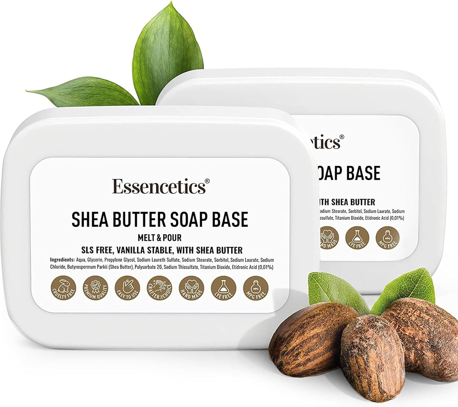 Essencetics Shea Butter Soap Base Melt and Pour 5lb, SLS Free, Vegan
