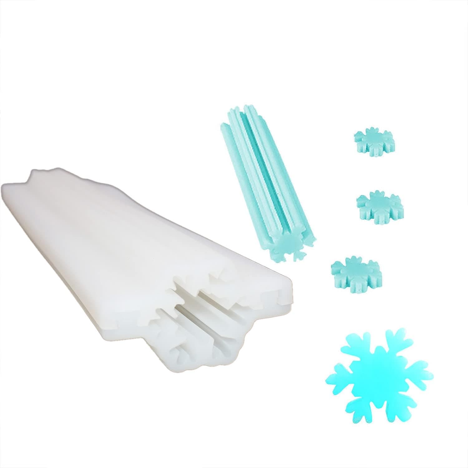 X-Haibei Snowflake Tube Column Silicone Soap Mold Embed Soap Making Supplies