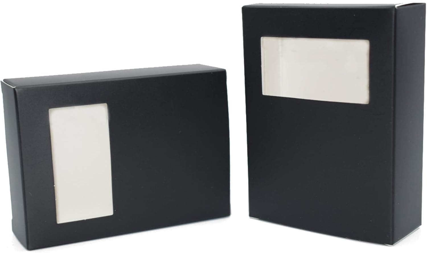 catin 50pcs Black Soap Packaging Boxes for Homemade Soap, Kraft Paper Soap Boxes with Rectangle Open Window