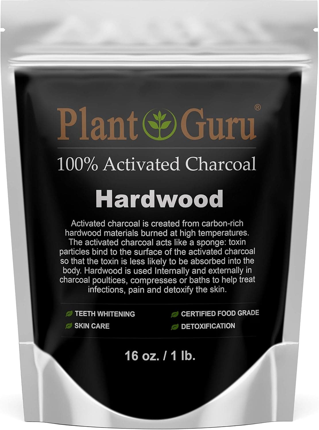 Activated Charcoal Powder 1 lb. Hardwood - Food Grade Kosher Non-GMO - Teeth Whitening, Facial Mask and Soap Making
