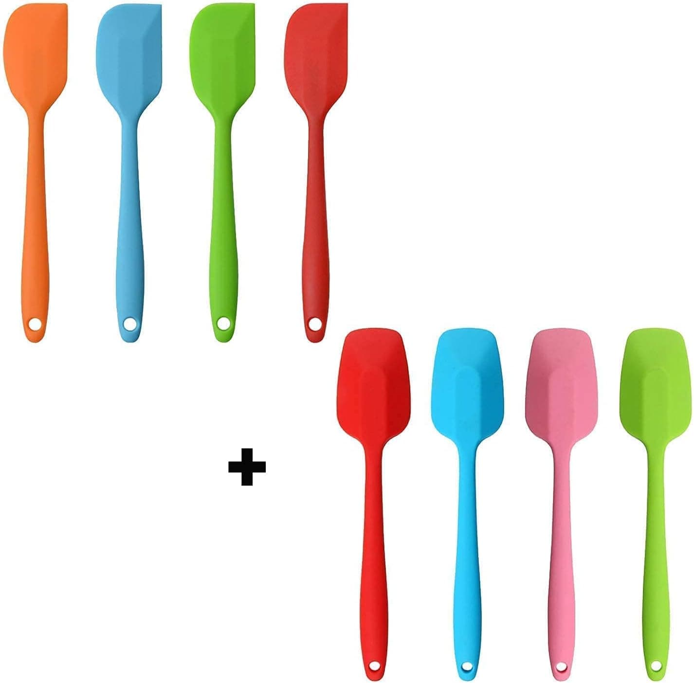 4-piece 11 inch Silicone Spatulas + 4-piece 10.6 inch Spoon Spatulas