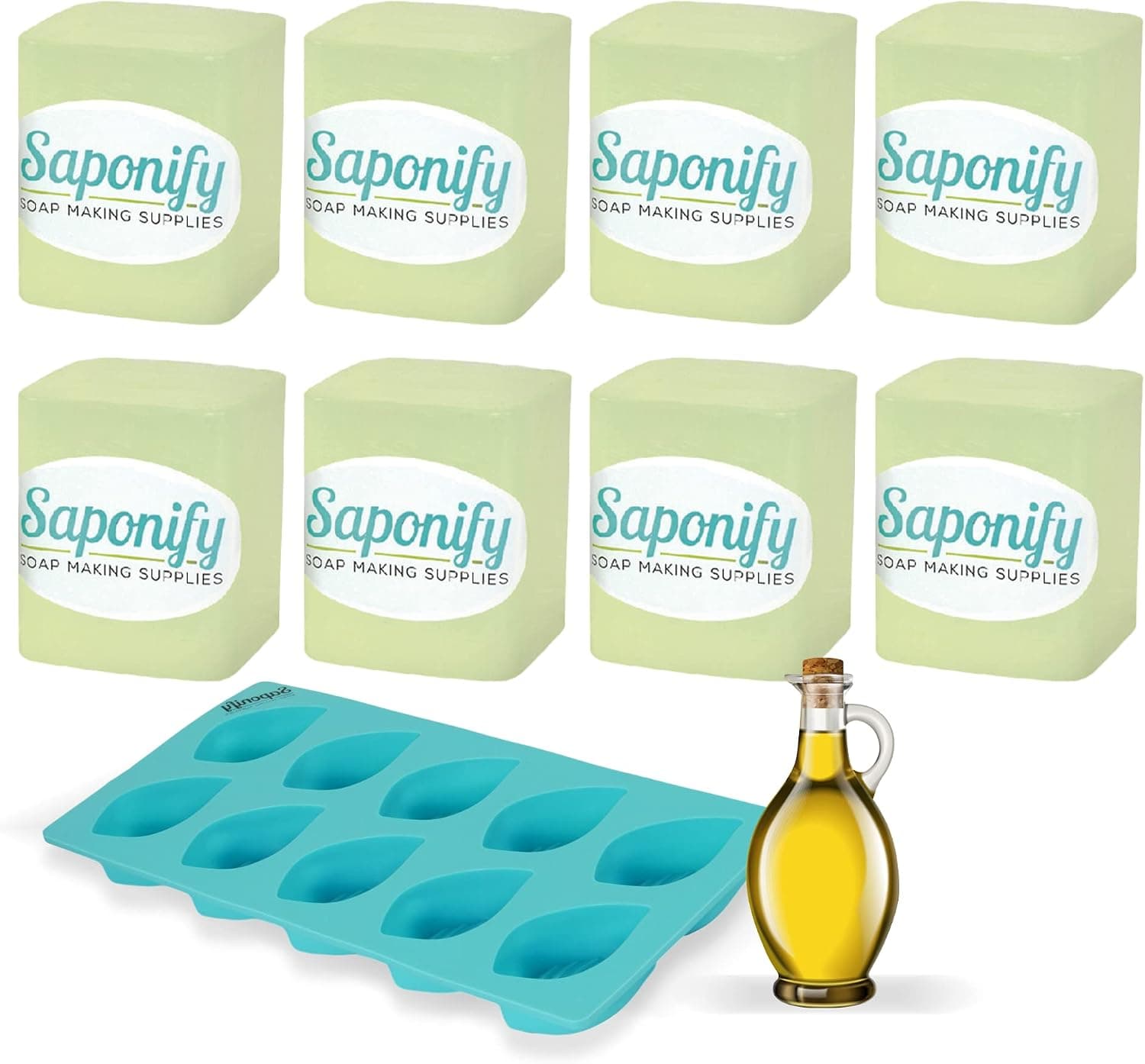 Saponify 8LB Olive Oil Melt and Pour Soap Base - Detergent-Free Glycerine