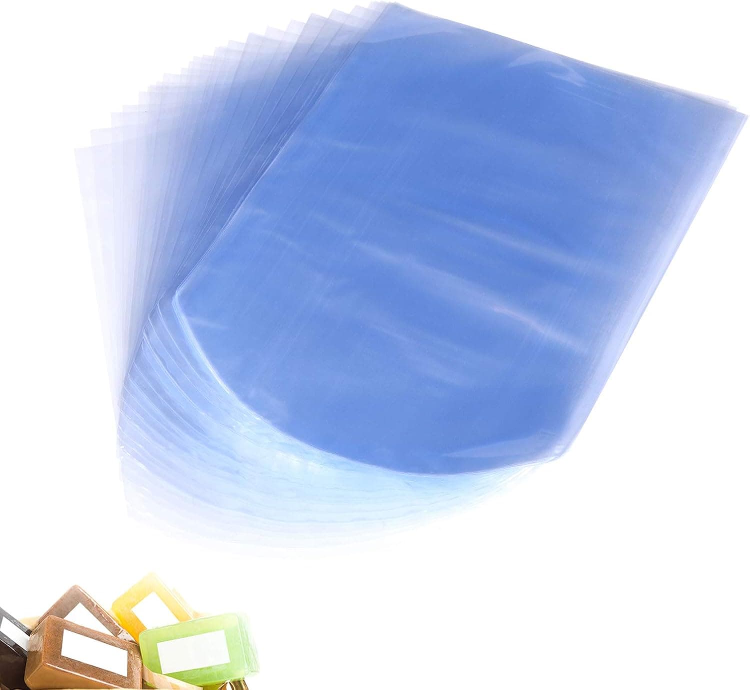 Shrink Wrap Bags, 6x8 Inches Round End PVC Heat Shrink Wrap for Handmade Soap, Bath Bomb, Art Crafts and DIY Crafts, 100 Pcs