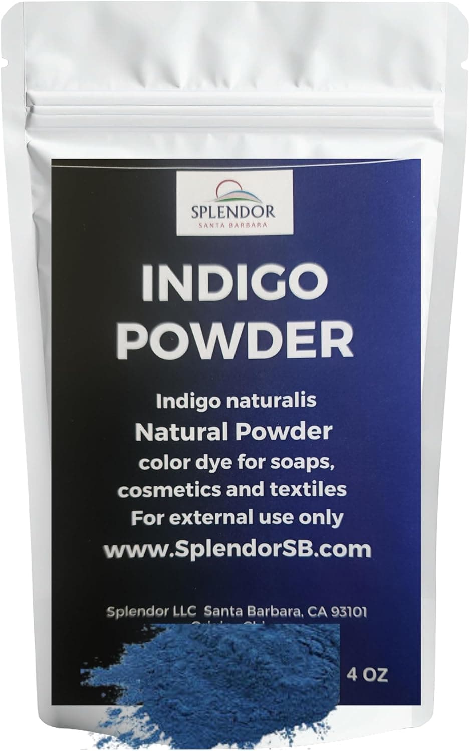 Indigo Powder - 4 oz - Natural Indigo Blue Powder Dye for Soapmaking & Textiles, Plant-Based Colorant, Non-Toxic, Vegan