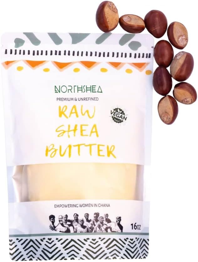Northshea Raw Shea Butter, African Unrefined 100% Pure, for Soap Making Base, 16oz Bag
