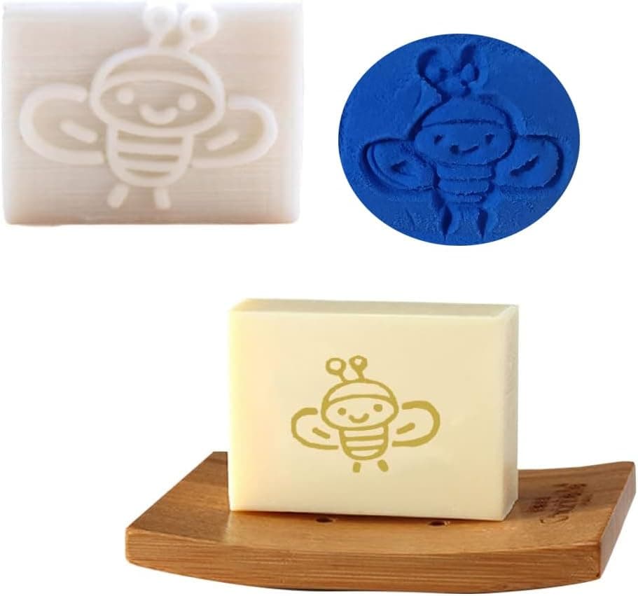 ZQWE DIY Soap Stamp White Resin Handmade Soap Mini Stamp (Bee)