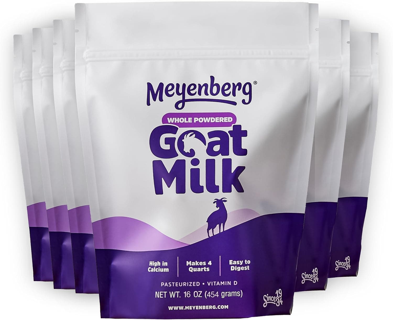 Meyenberg Whole Powdered Goat Milk, 16oz pouch, Kosher, Gluten Free, 6pk