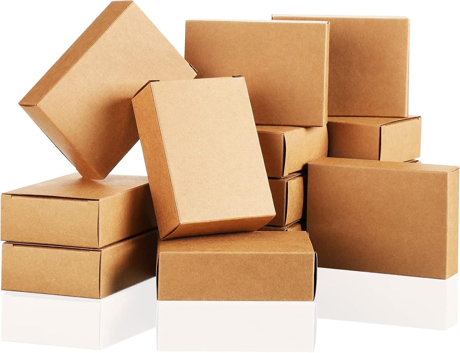 Gersoniel 100 Pcs Kraft Soap Boxes Packaging for Homemade Soap Making Supplies, 3.8 x 2.8 x 1.2 Inch (Brown)