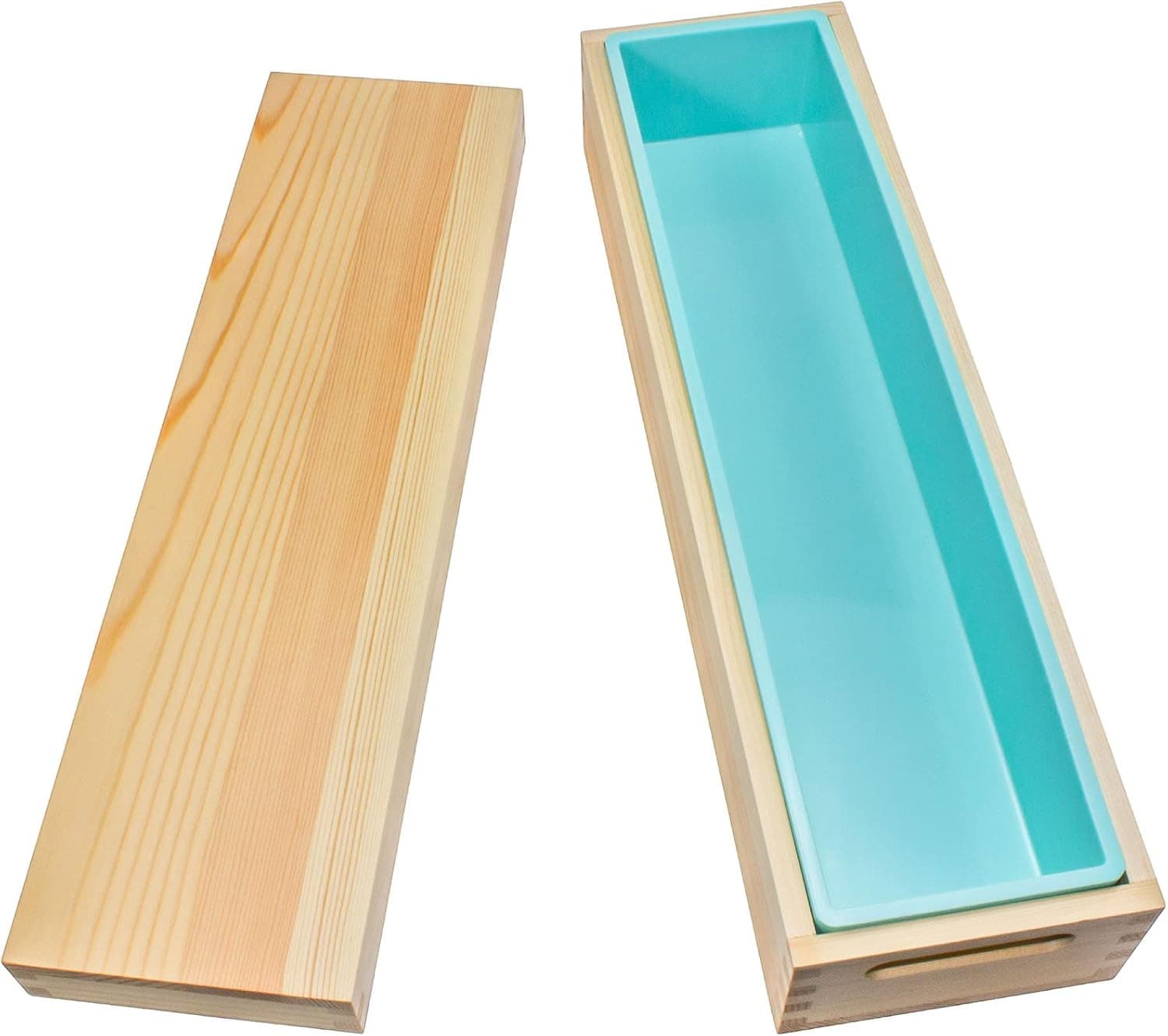 Hepgodin Wooden Soap Molds for Soap Making Large 5 lb Loaf with Cover, Rectangle Silicone Liner 77 oz