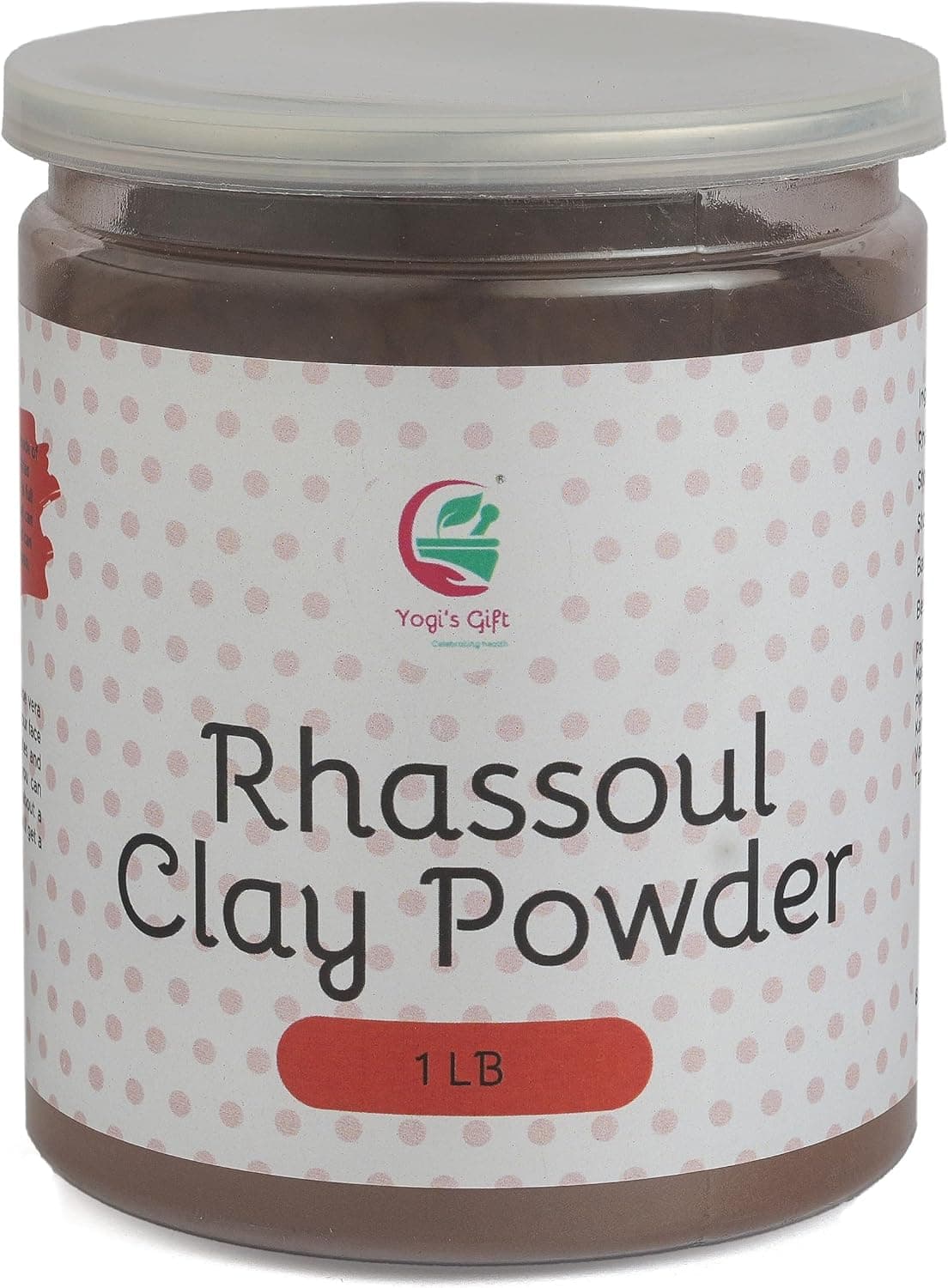 Yogis Rhassoul Clay for Hair & Face 1 LB, 100% Pure Rhassoul Clay
