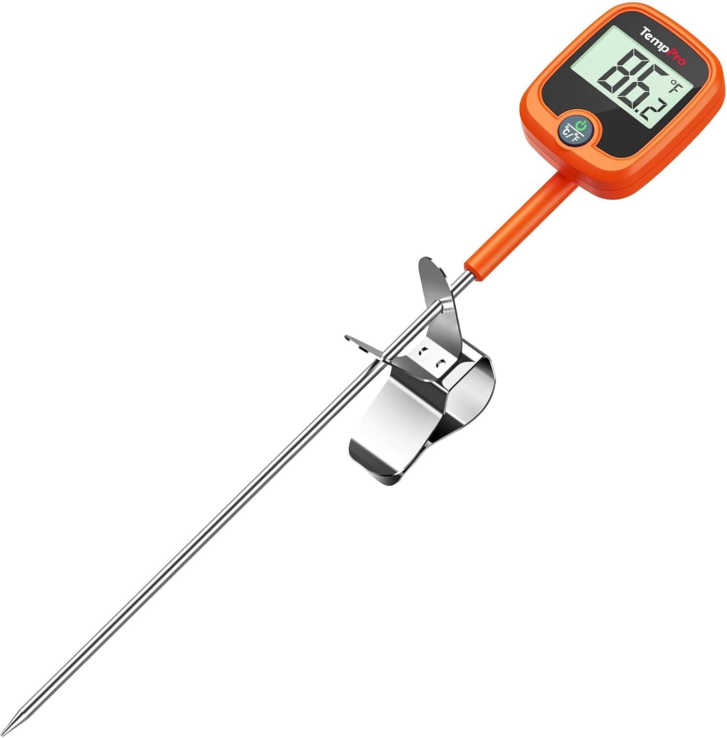 TempPro TP509 Candy Thermometer with Pot Clip, 10" Long Probe Instant Read with LCD