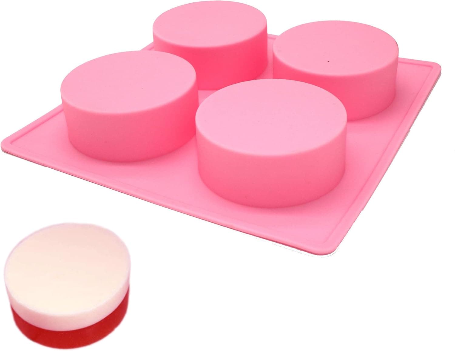 X-Haibei Circle Round Silicone Mold, Cylinder Basic Plain Soap Lotion Bar Mold 2.75-inch