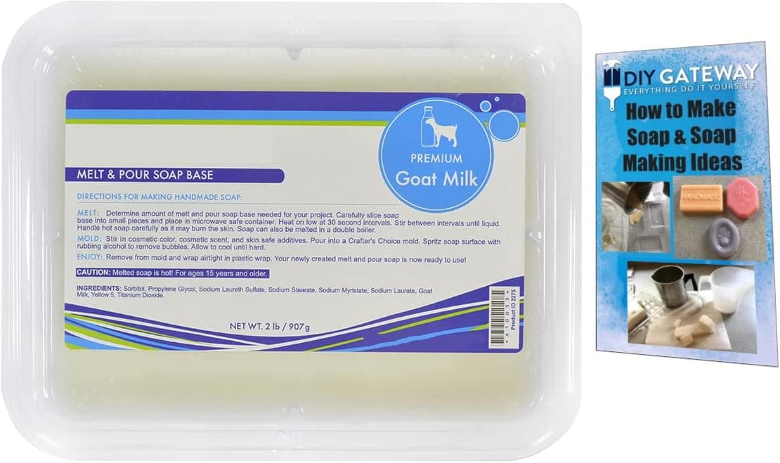Goats Milk Soap Base 2LB DIY Melt & Pour Goat's Milk Glycerin Soap Base Kit
