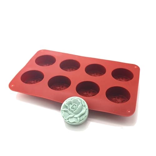 X-Haibei Flower Round Circle Soap Lotion Bar Silicone Mold Cold Process Making Supplies