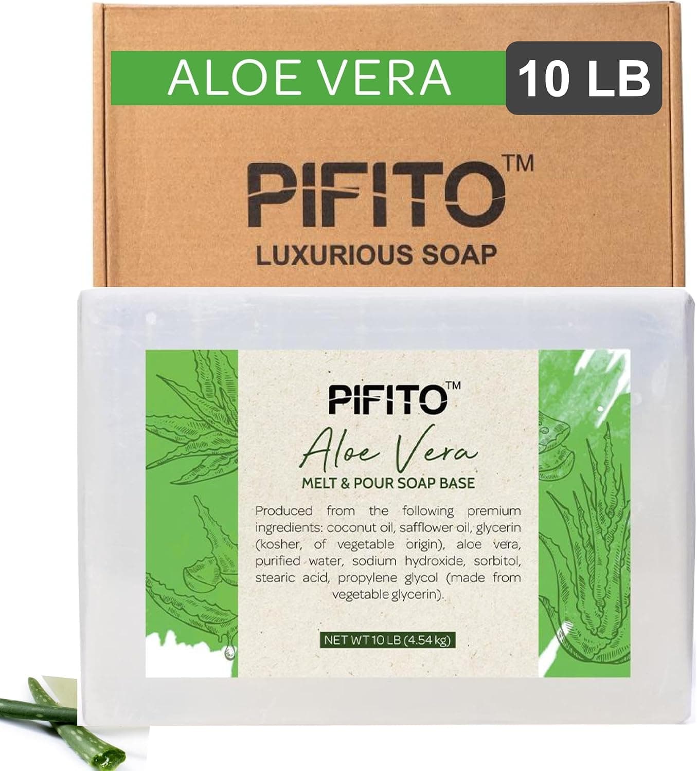 Pifito Aloe Vera Melt and Pour Soap Base (10 lb) Premium Natural Glycerin
