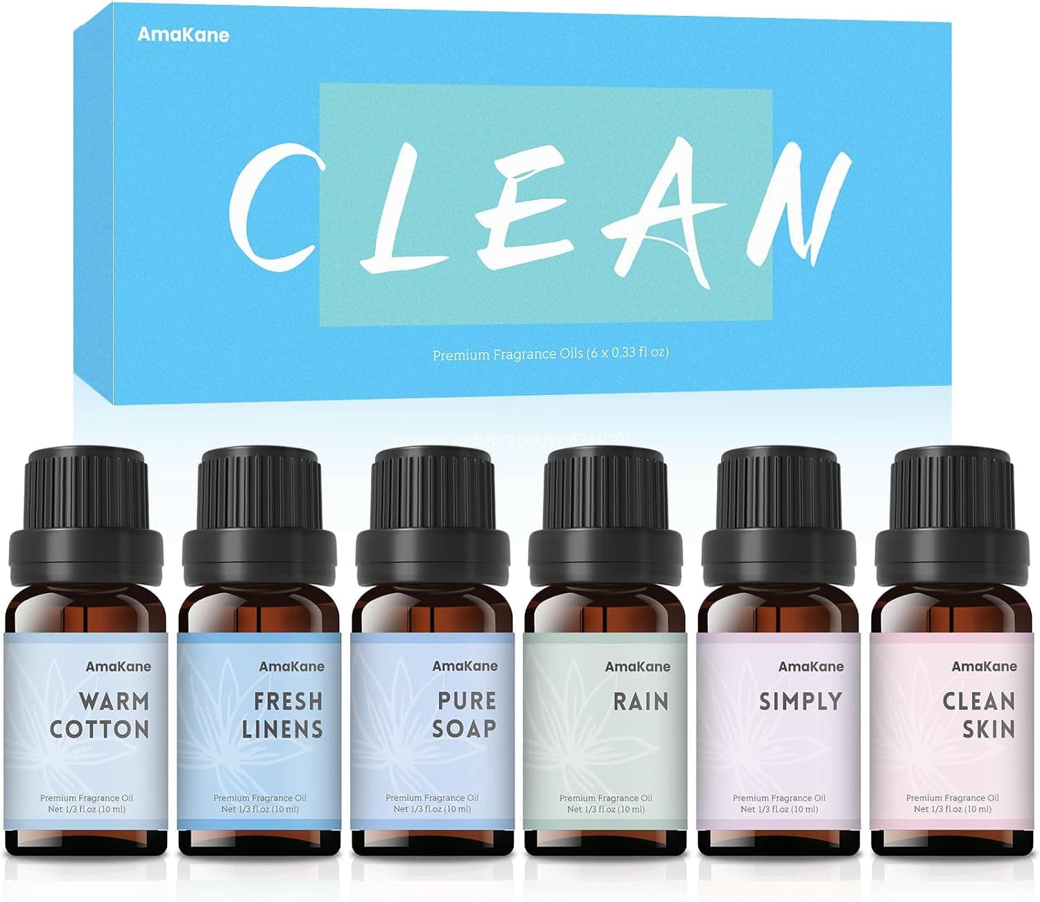 AmaKane Fragrance Oils Clean Set, 6 Premium Soap Making Scents