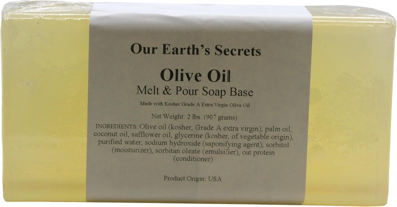 Our Earth's Secrets Olive Oil - 2 Lbs Melt and Pour Soap Base