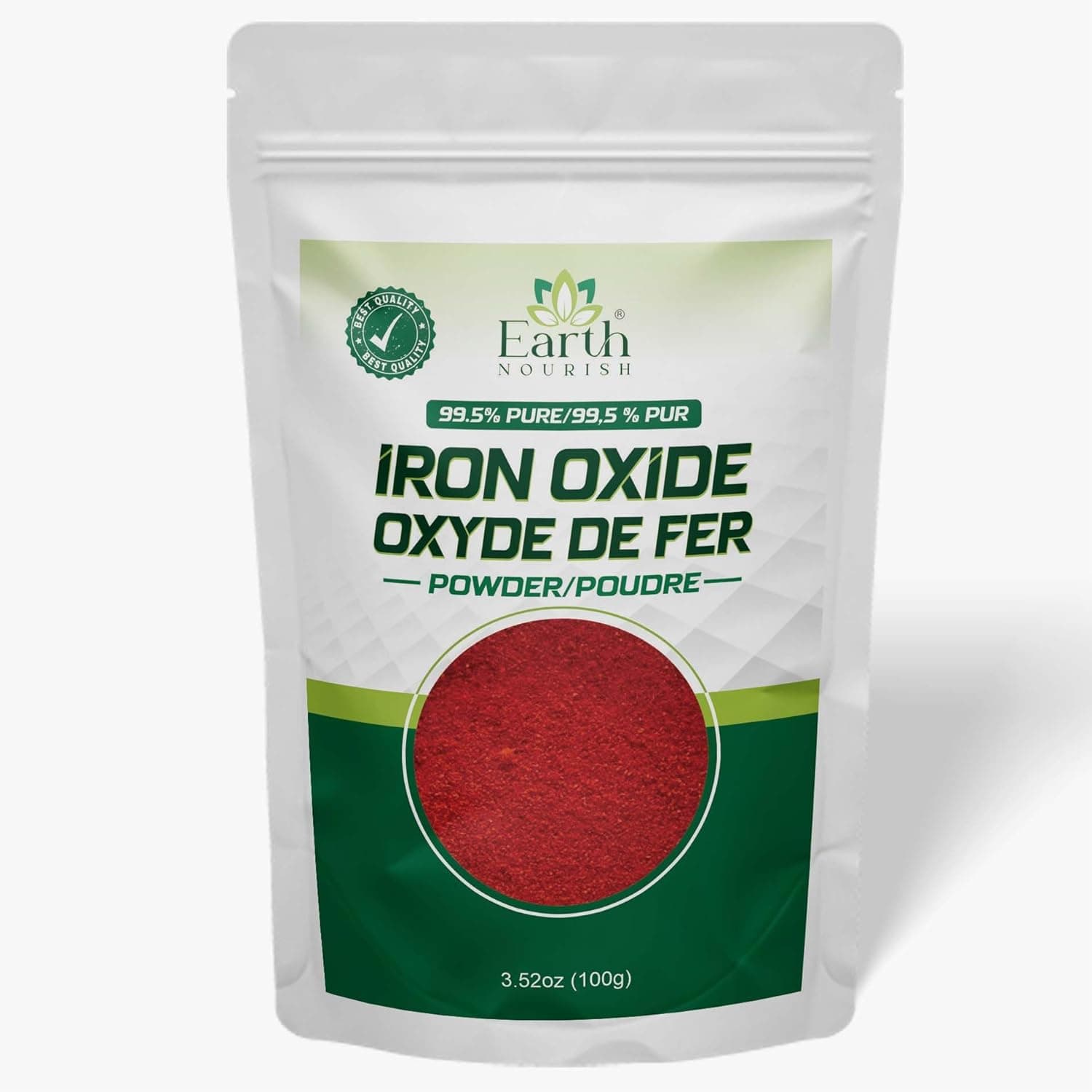 Earth Nourish Red Iron Oxide Powder 3.52 Oz / 100g - Cosmetic Pigment for DIY Formulations, Soap Making, Crafts