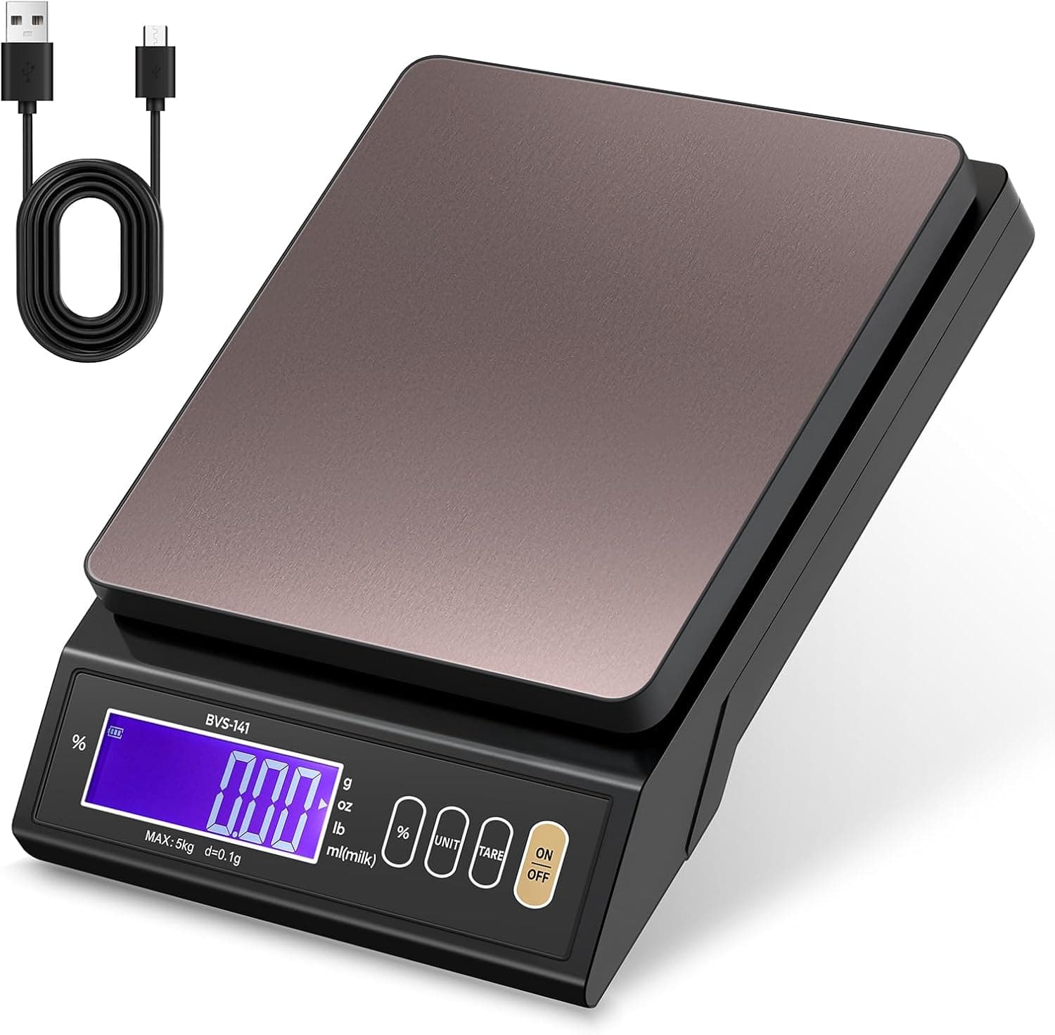 Bonvoisin Baking Scale 0.1 Gram Accuracy Digital Scale for Kitchen, Candle, Soap and Sourdough, Percentage Weighing (10 lb)
